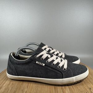 S Taos Star Canvas Sneakers‎ Womens 7.5 Grey Low Top Lace Up Shoes